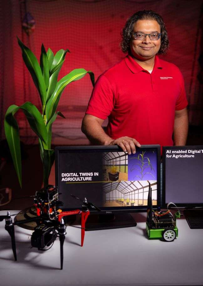 Baskar Ganapathysubramanian in a campus artificial intelligence lab.
