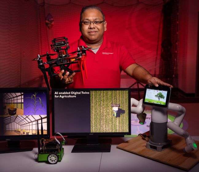 Iowa State's Soumik Sarkar in an Iowa State AI lab.